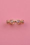 Heliophilia Silver Anillo de Latón con Circonio Dorado Talla Única